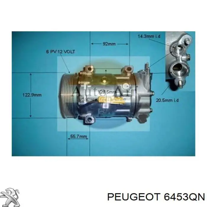 6453QN Peugeot/Citroen компрессор кондиционера