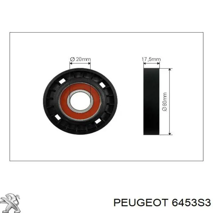 Паразитный ролик 6453S3 Peugeot/Citroen