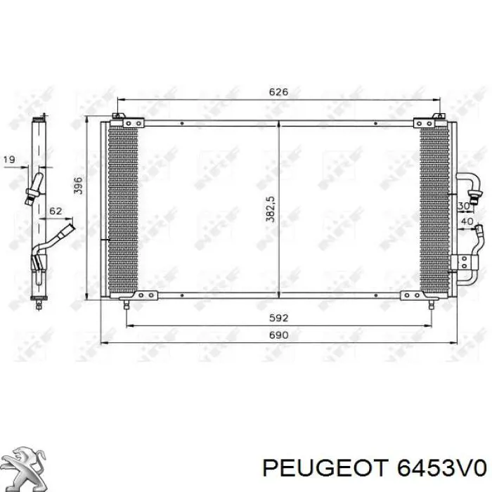 6453V0 Peugeot/Citroen радиатор кондиционера