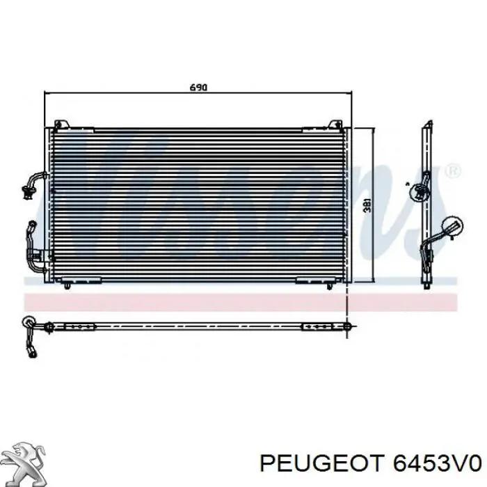 Condensador aire acondicionado 6453V0 Peugeot/Citroen
