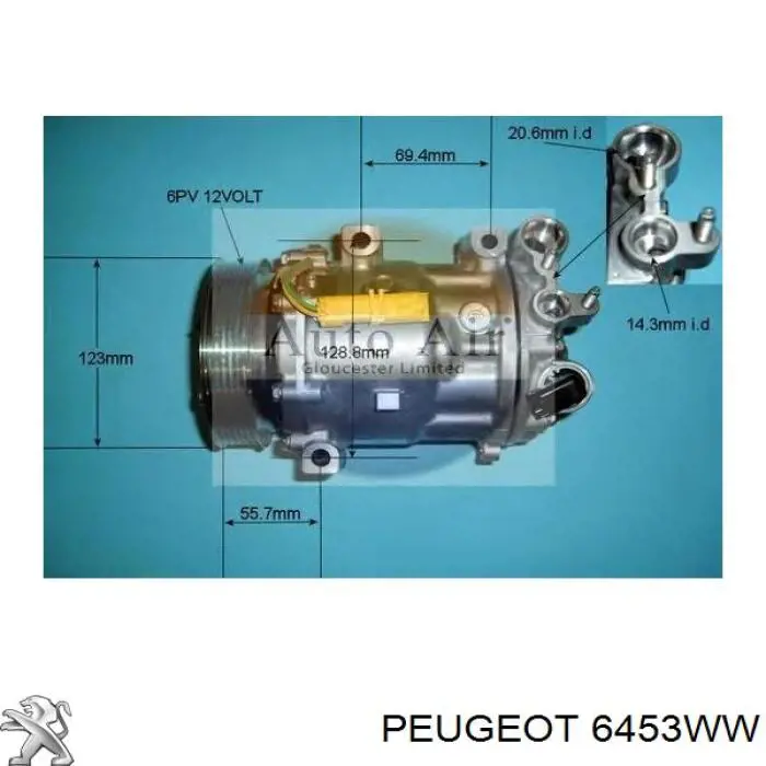 Купить 6453WW Peugeot/Citroen Компрессор климатической установки