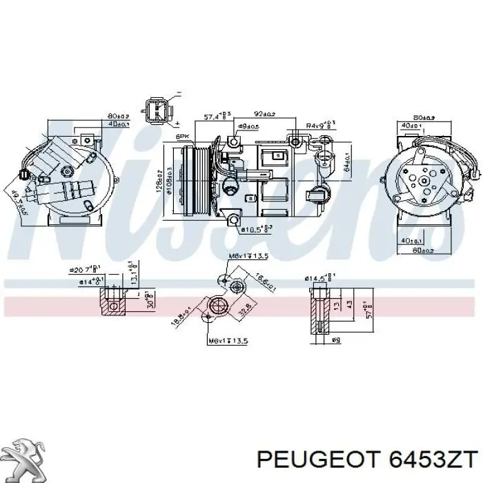 6453ZT Peugeot/Citroen компрессор кондиционера