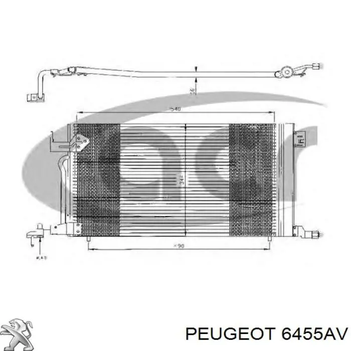 Конденсатор кондиционера Peugeot/Citroen 6455AV цена, от 77.92 USD