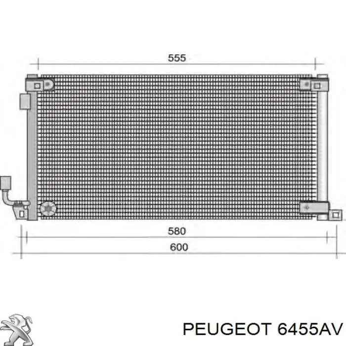 Condensador aire acondicionado 6455AV Peugeot/Citroen