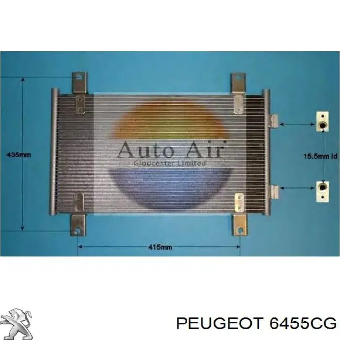 Condensador aire acondicionado 6455CG Peugeot/Citroen