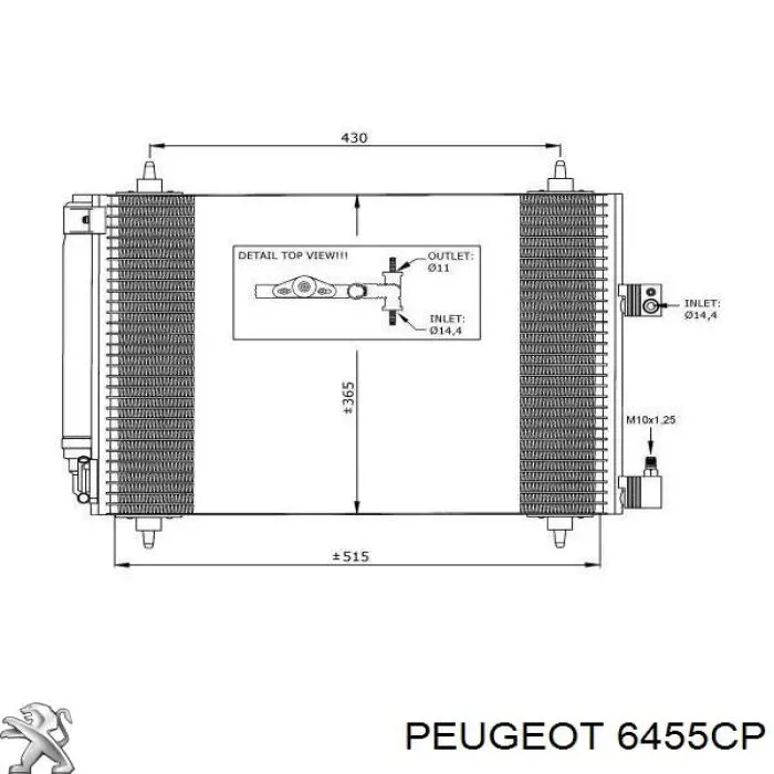 Купить 6455CP Peugeot/Citroen Радиатор системы охлаждения кондиционера