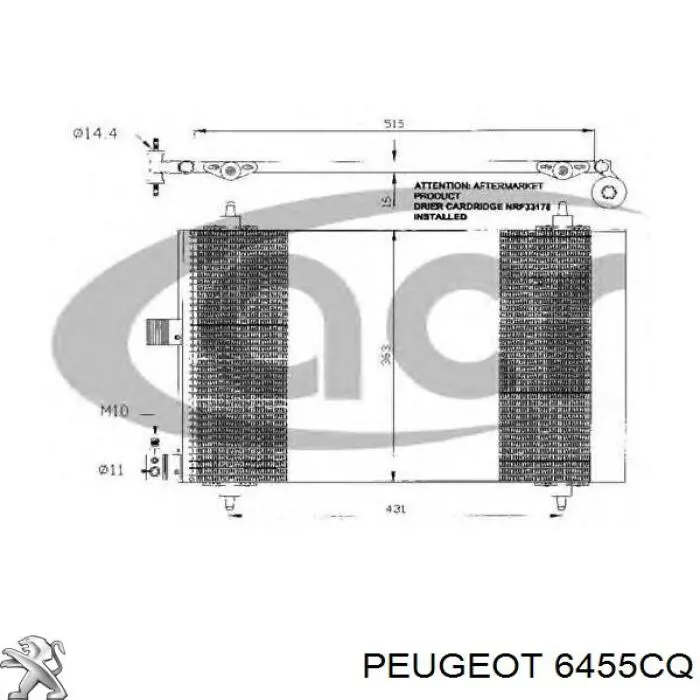 Купить 6455CQ Peugeot/Citroen Радиатор системы охлаждения кондиционера