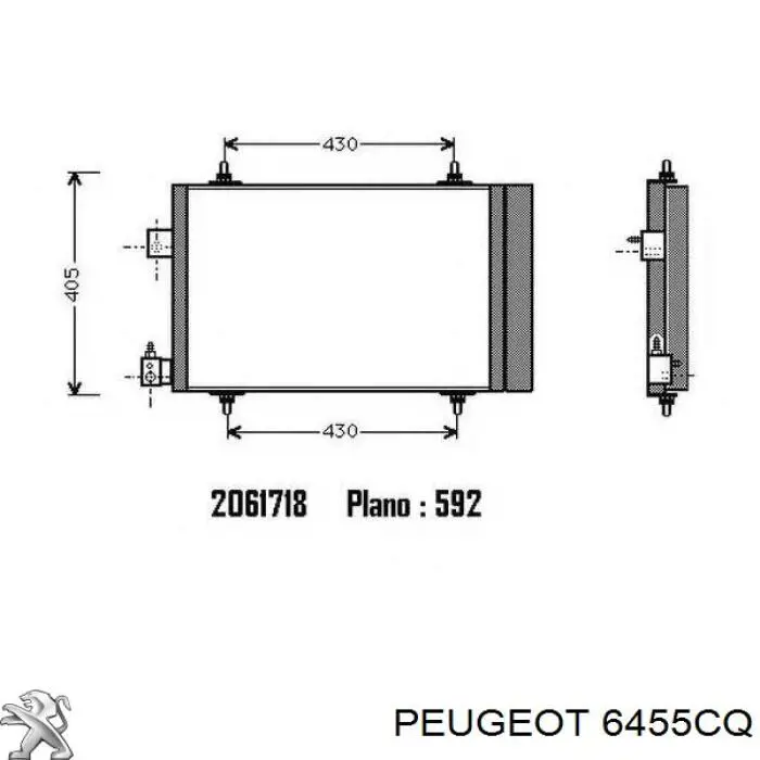 Конденсатор кондиционера Peugeot/Citroen 6455CQ цена, от 75.25 USD