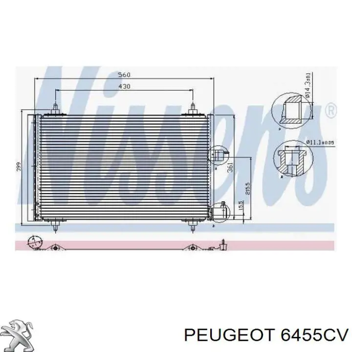 Condensador aire acondicionado 6455CV Peugeot/Citroen
