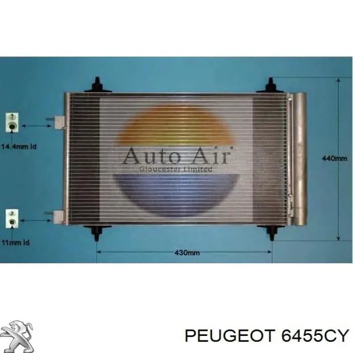 Condensador aire acondicionado 6455CY Peugeot/Citroen