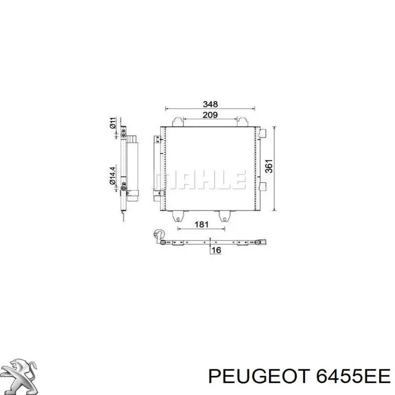 Конденсатор кондиционера Peugeot/Citroen 6455EE цена, от 81.63 USD