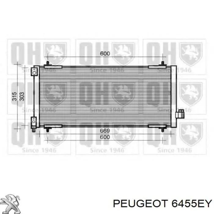 Купить 6455EY Peugeot/Citroen Радиатор системы охлаждения кондиционера