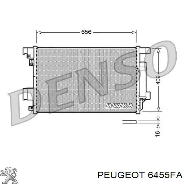 6455FA Peugeot/Citroen радиатор кондиционера