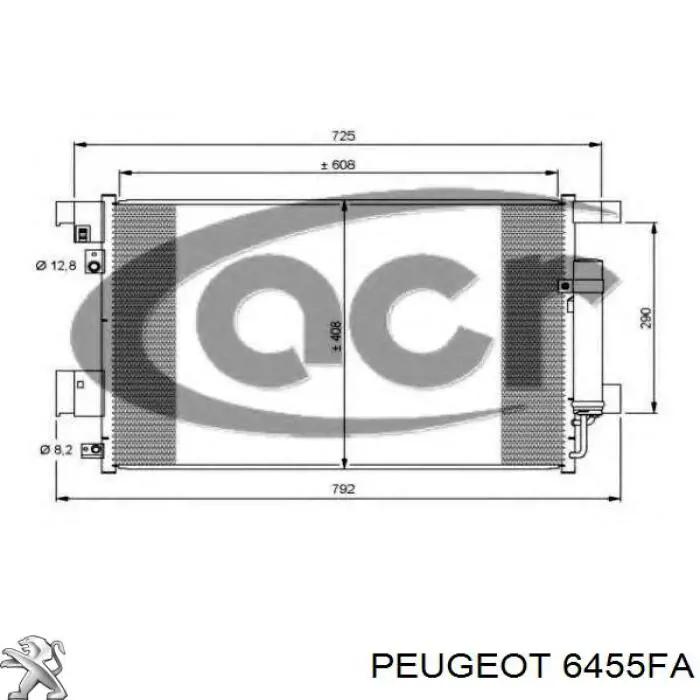 Condensador aire acondicionado 6455FA Peugeot/Citroen