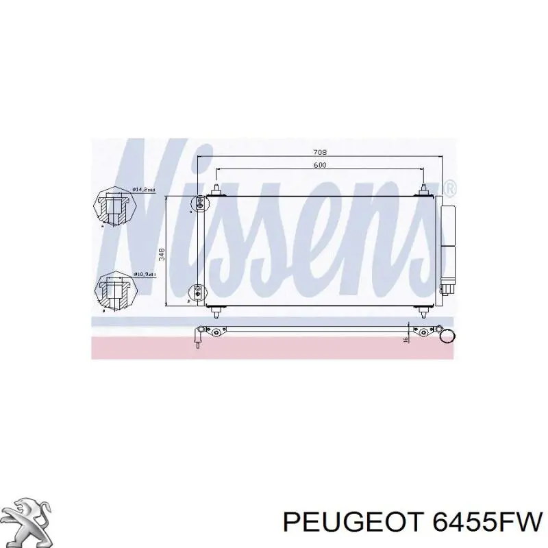 Конденсатор кондиционера Peugeot/Citroen 6455FW цена, от 116.57 USD