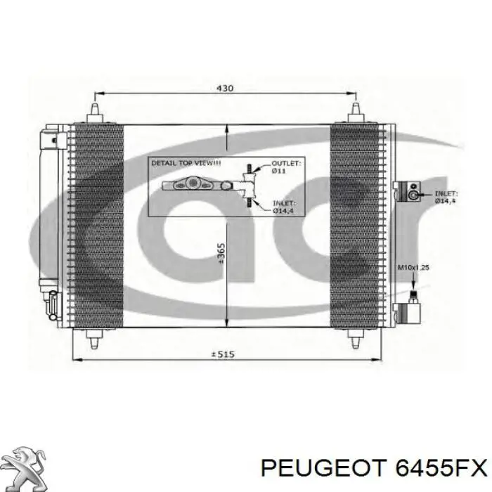 Радиатор кондиционера 6455FX Peugeot/Citroen