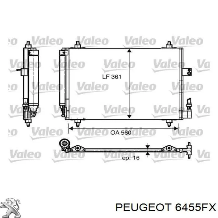 Радиатор кондиционера 6455FX Peugeot/Citroen