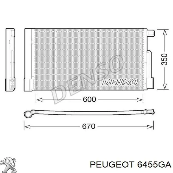Конденсатор кондиционера Peugeot/Citroen 6455GA цена, от 58.91 USD