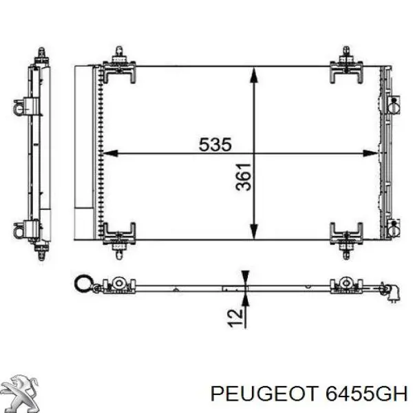Condensador aire acondicionado 6455GH Peugeot/Citroen