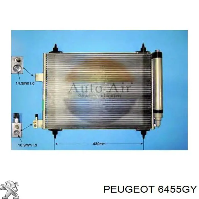 Купить 6455GY Peugeot/Citroen Радиатор системы охлаждения кондиционера
