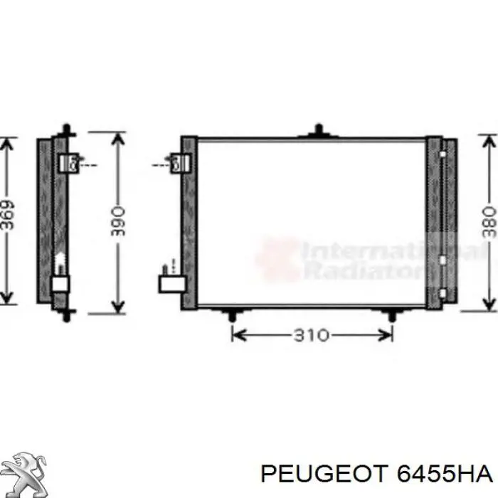 Радиатор охлаждения кондиционера Peugeot/Citroen 6455HA