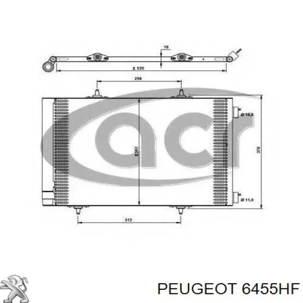 Купить 6455HF Peugeot/Citroen Радиатор системы охлаждения кондиционера