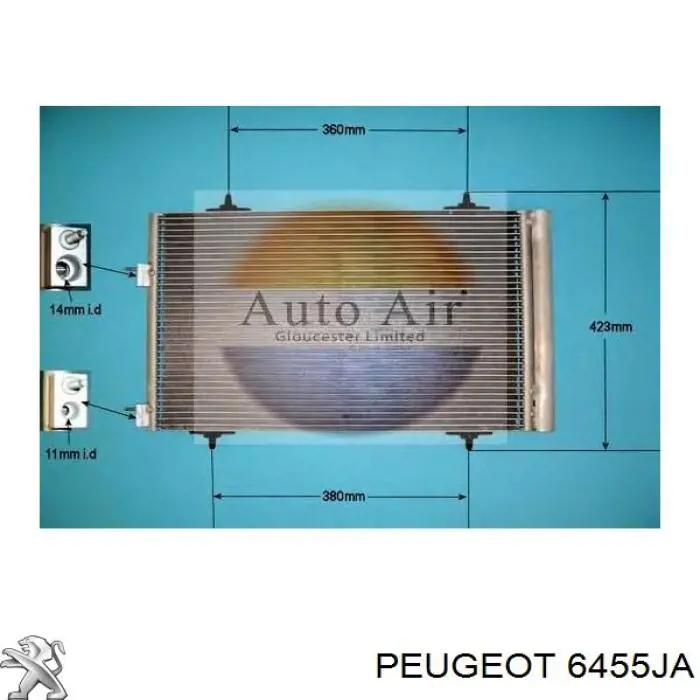 Купить 6455JA Peugeot/Citroen Радиатор системы охлаждения кондиционера