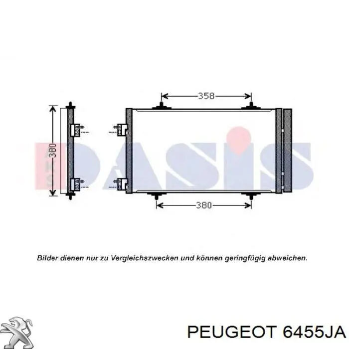 Condensador aire acondicionado 6455JA Peugeot/Citroen