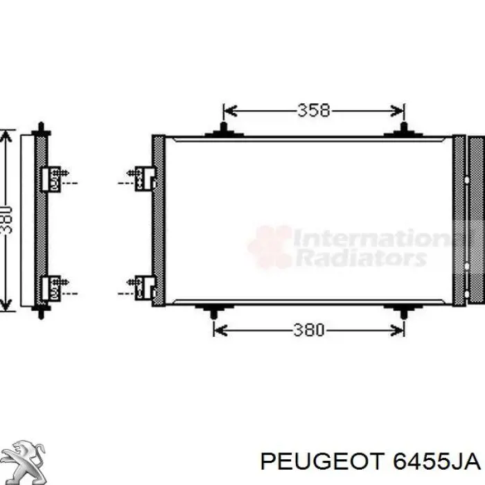 6455JA Peugeot/Citroen радиатор кондиционера