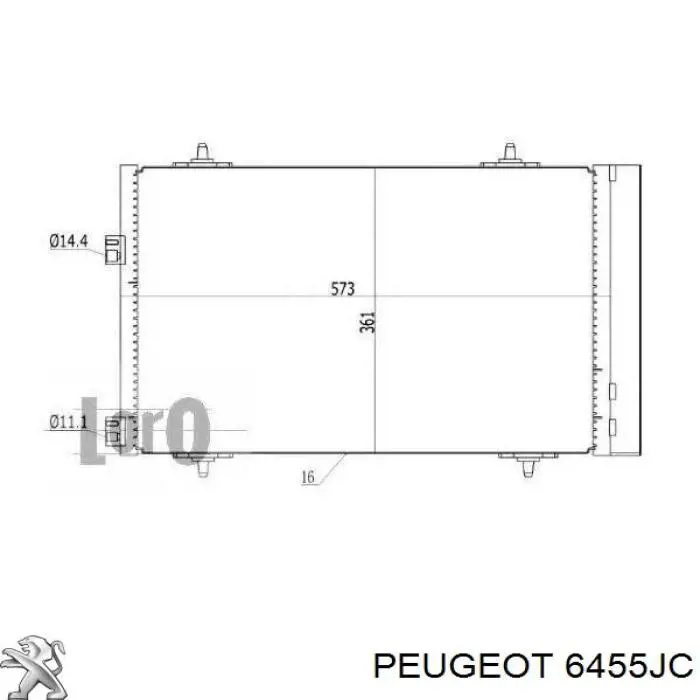 Радиатор кондиционера 6455JC Peugeot/Citroen