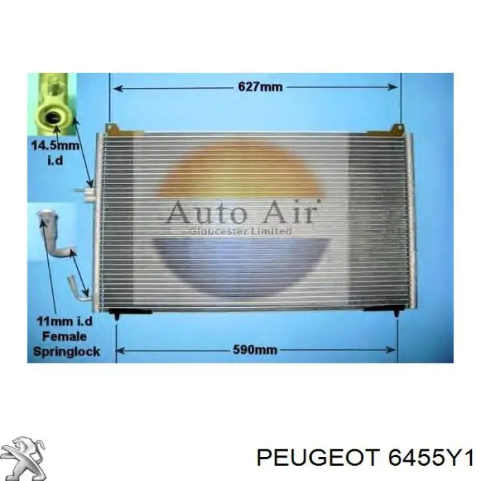 Condensador aire acondicionado 6455Y1 Peugeot/Citroen