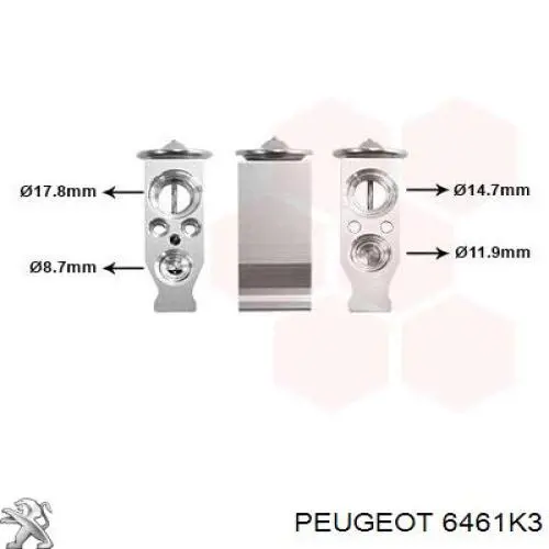 6461K3 Peugeot/Citroen клапан trv кондиционера