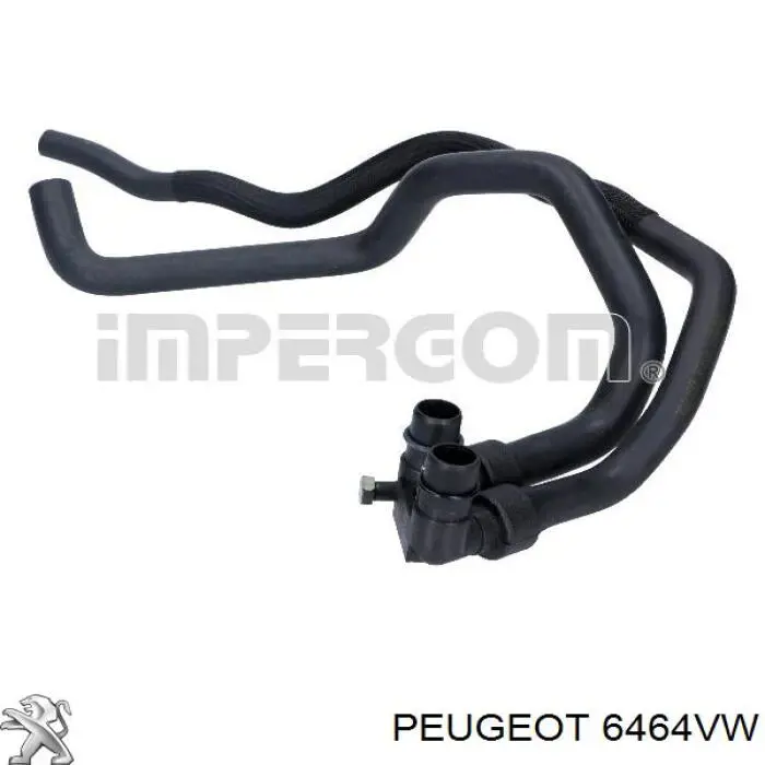 6464VW Peugeot/Citroen шланг радиатора отопителя (печки, сдвоенный)