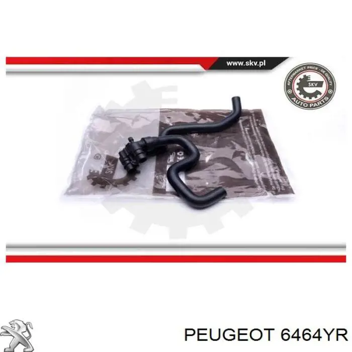 6464YR Peugeot/Citroen шланг радиатора отопителя (печки, сдвоенный)