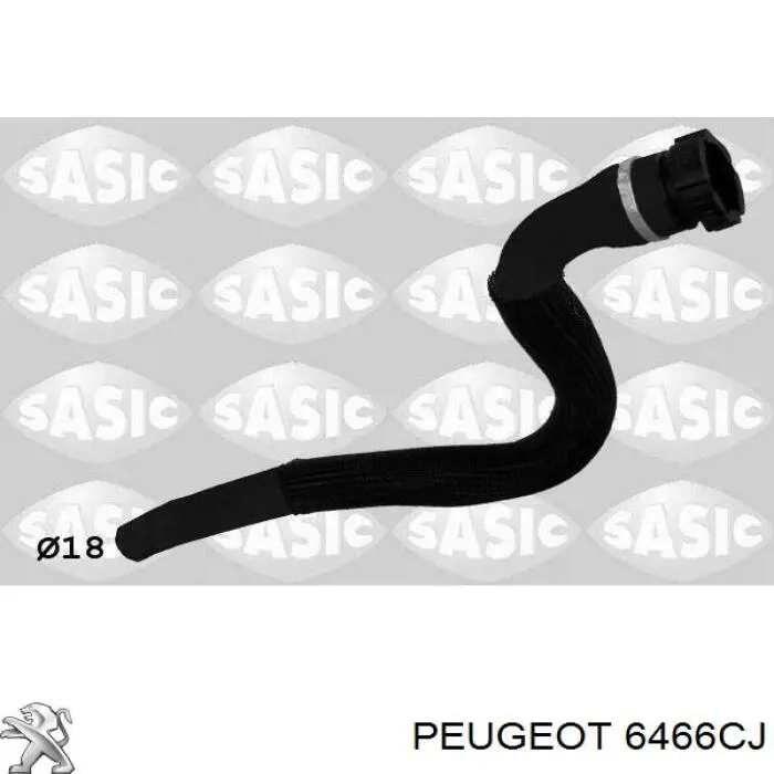 6466CJ Peugeot/Citroen шланг радиатора отопителя (печки, подача)