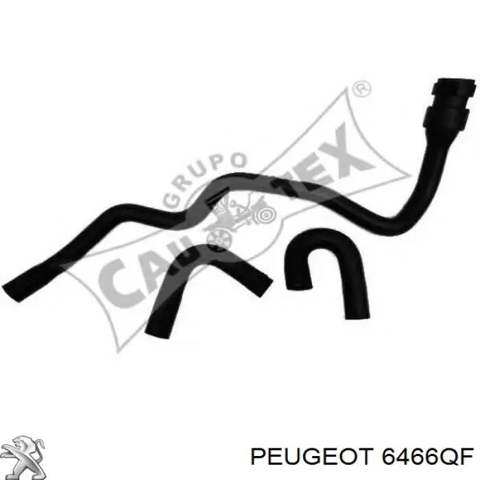 6466QF Peugeot/Citroen mangueira do radiador de aquecedor (de forno, dupla)