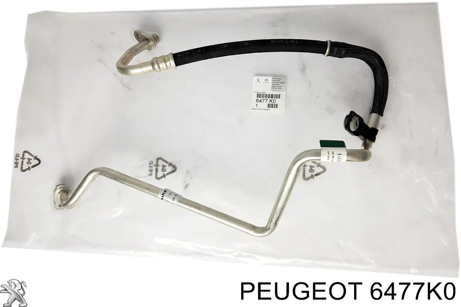 6477K0 Peugeot/Citroen Шланг кондиционера, от компрессора к радиатору
