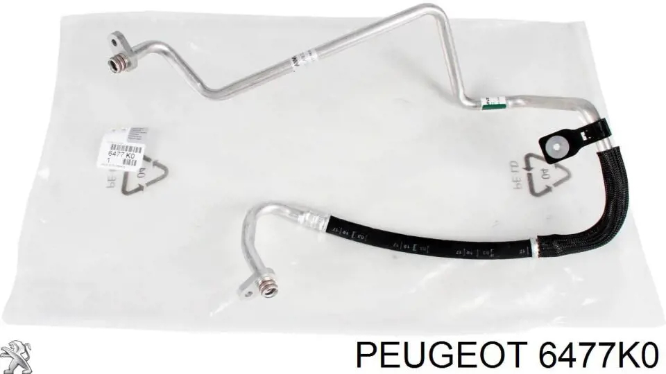 00006477K0 PEUGEOT Tubería de alta presión, aire acondicionado, de compresor aire acondicionado a condensador original y equivalente