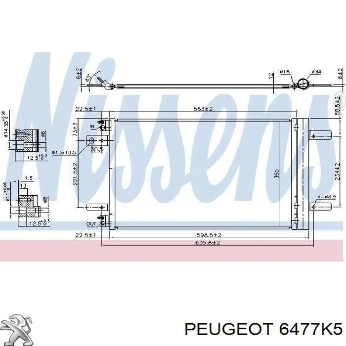 Конденсатор кондиционера Peugeot/Citroen 6477K5 цена, от 59.62 USD