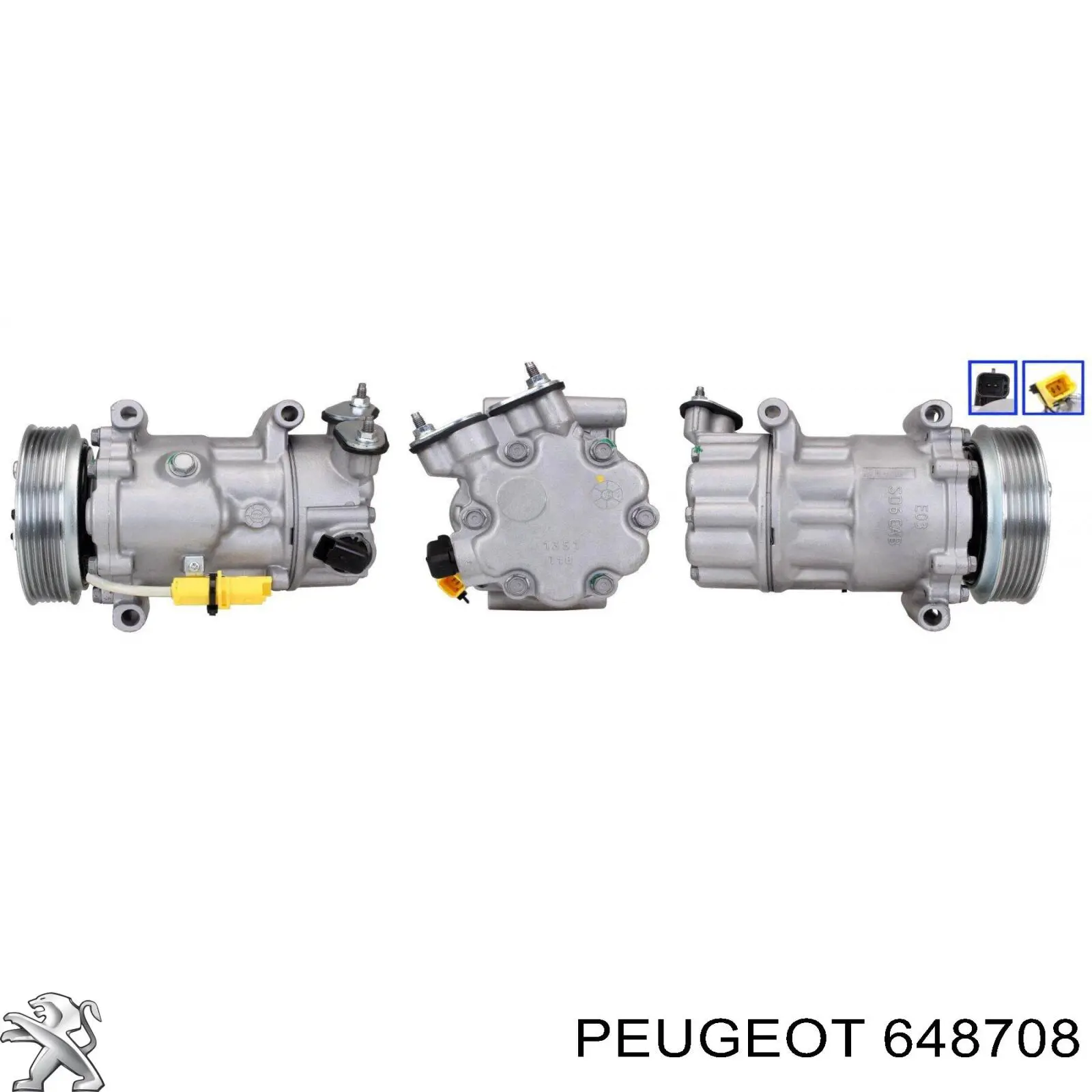 648708 Peugeot/Citroen compressor de aparelho de ar condicionado