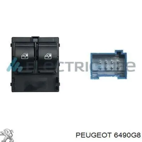 6490G8 Peugeot/Citroen кнопочный блок управления стеклоподъемником передний левый