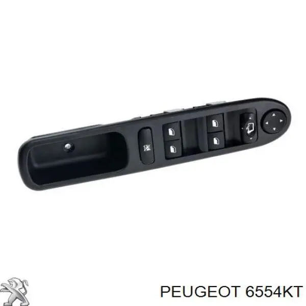 6554KT Peugeot/Citroen unidade de botões dianteira esquerda de controlo de elevador de vidro