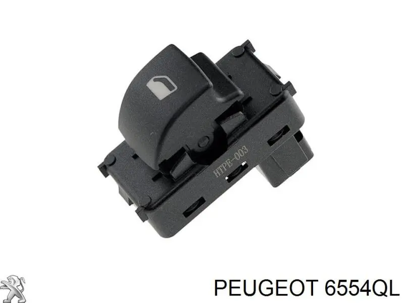 6554QL Peugeot/Citroen botão dianteiro direito de ativação de motor de acionamento de vidro