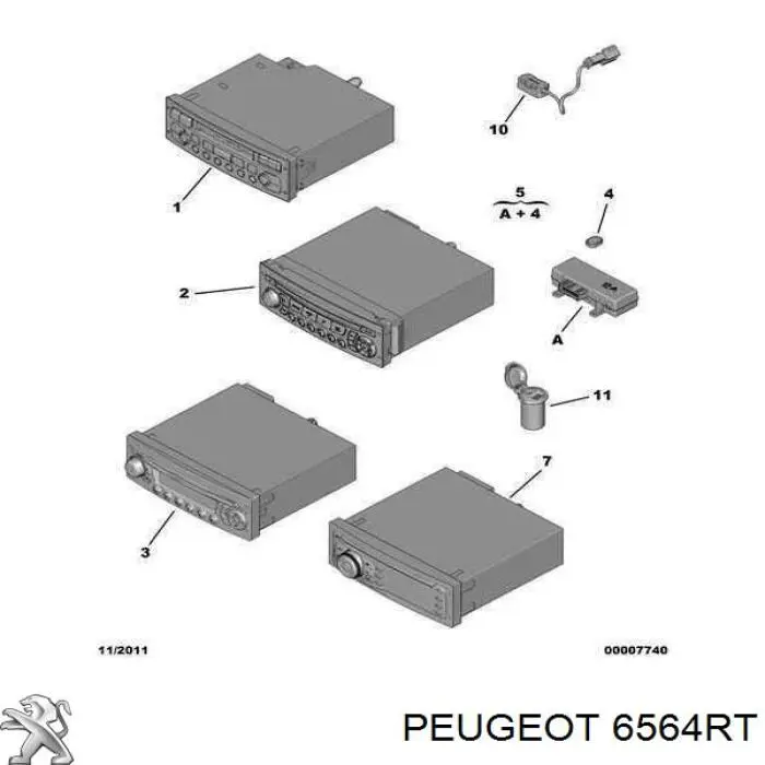 6564RT Peugeot/Citroen Радиоприемник