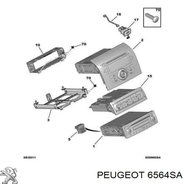 6564SA Peugeot/Citroen concentrador usb