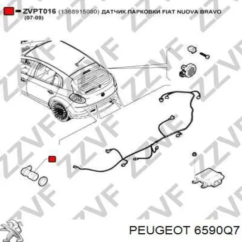 Датчики парковки задний Peugeot/Citroen 6590Q7