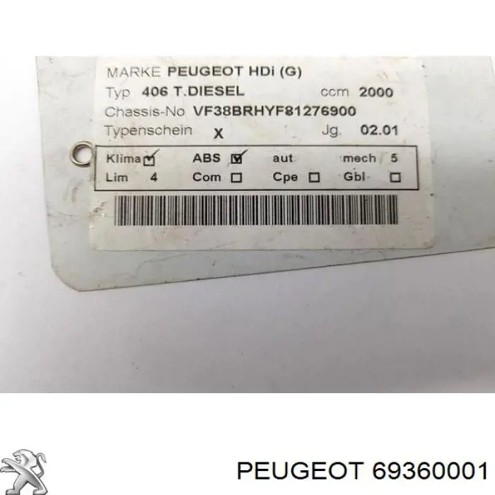 69360001 Peugeot/Citroen 
