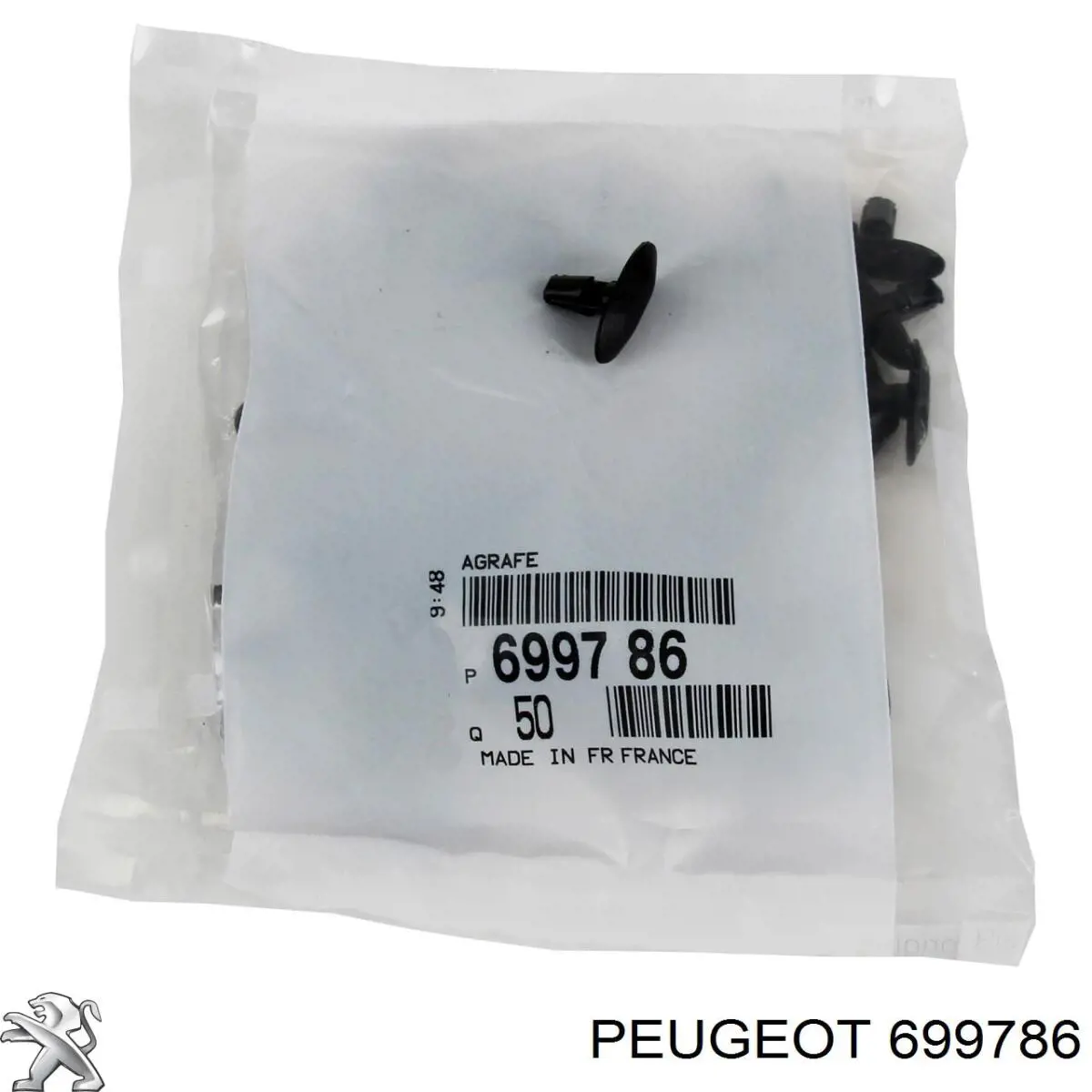 699786 Peugeot/Citroen braçadeira (cápsula de fixação de moldura da porta)