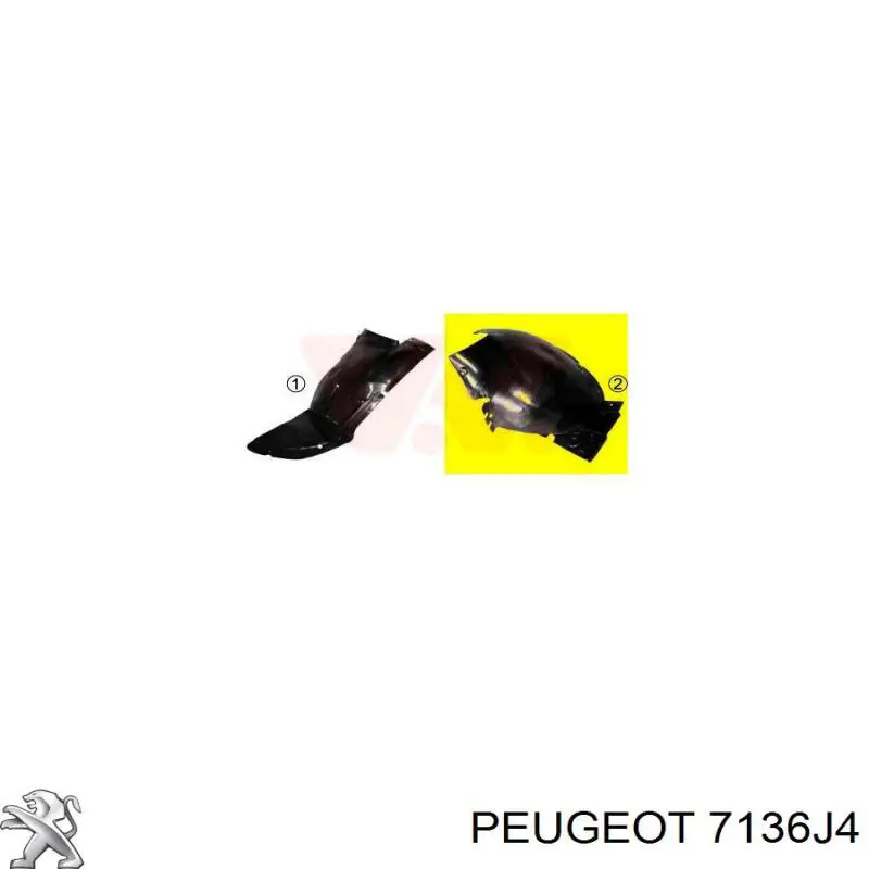 Подкрылок крыла переднего правый задний Peugeot/Citroen 7136J4 цена, от 7.56 USD