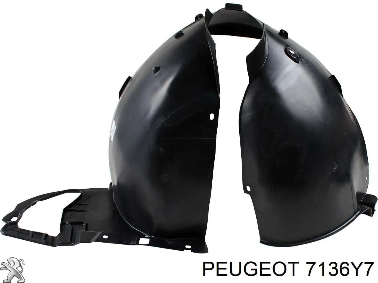 7136Y7 Peugeot/Citroen guarda-barras direito do pára-lama dianteiro